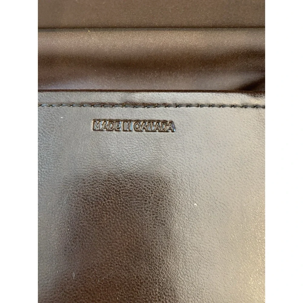 Vintage Leather Briefcase/Attache, Dark Brown, Made In Canada, Ariet Hardware - Picture 9 of 11